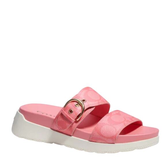 COACH SLIDE ON SANDALS PINK LEMONADE "GWEN" SIZES 10 & 11 AVAILABLE NEW! - Picture 2 of 7